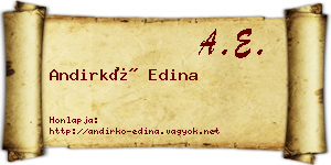 Andirkó Edina névjegykártya